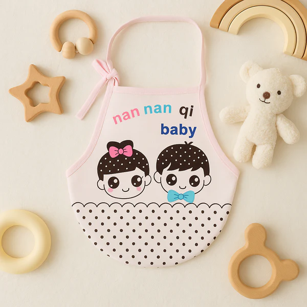 Baby Apron Bib Printed Pink