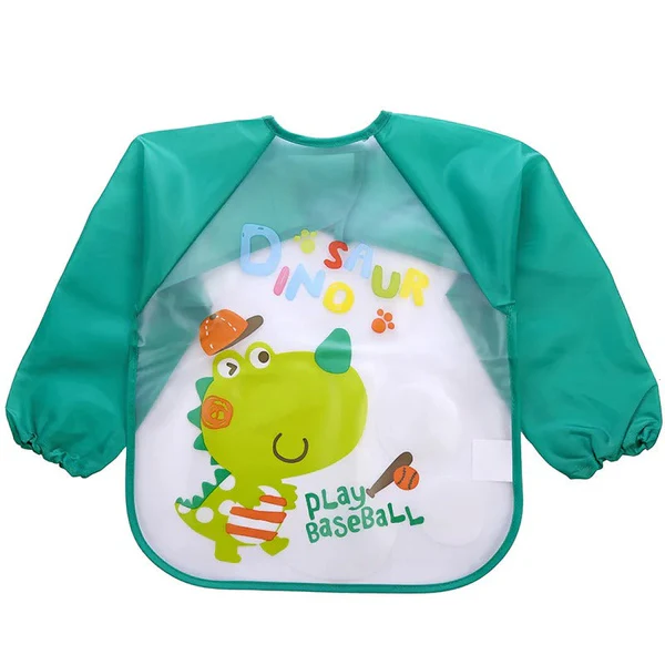 Baby Apron Bib Dino Green