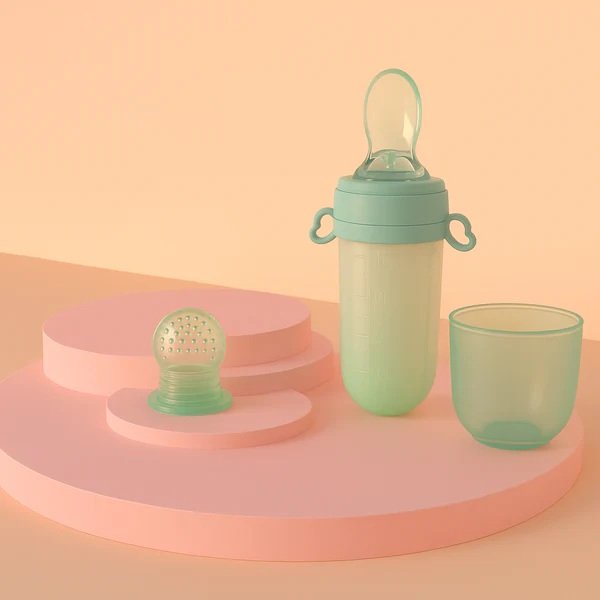 Baby Silicone Spoon Feeder 3Pcs Blue - Image 3
