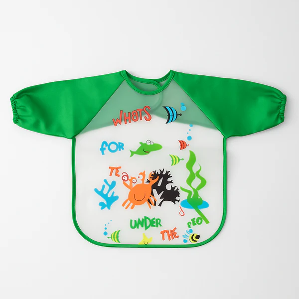 Baby Apron Bib Fishes Green